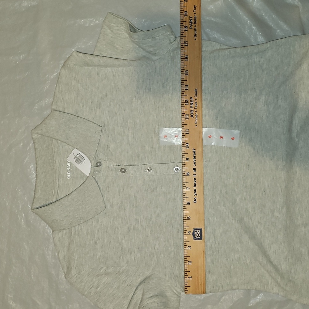 Old Navy Uniform Pique Polo Light Heather Gray Women's Size Small New - Picture 10 of 13